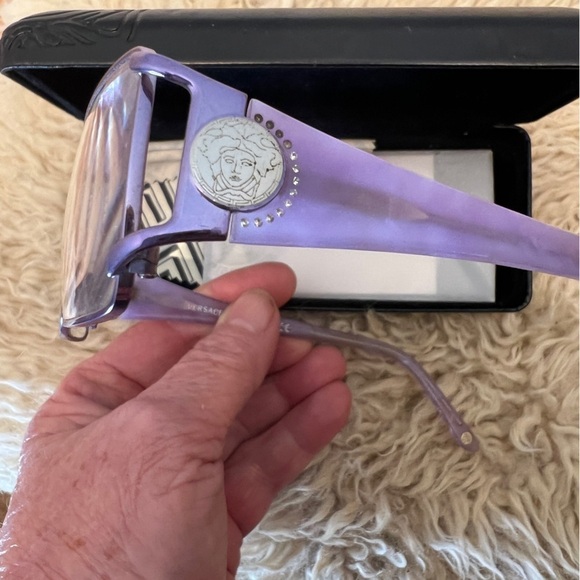 VERSACE Lavender metal Frames w/Plastic Arms. Medusa Logo at temples - Picture 2 of 6
